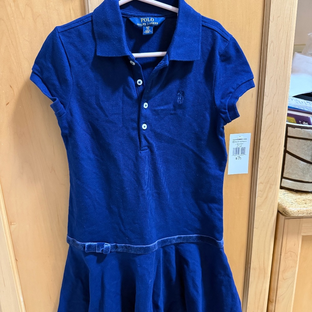 Brand New Polo Ralph Lauren Navy Kid’s Dress in Size small or 7